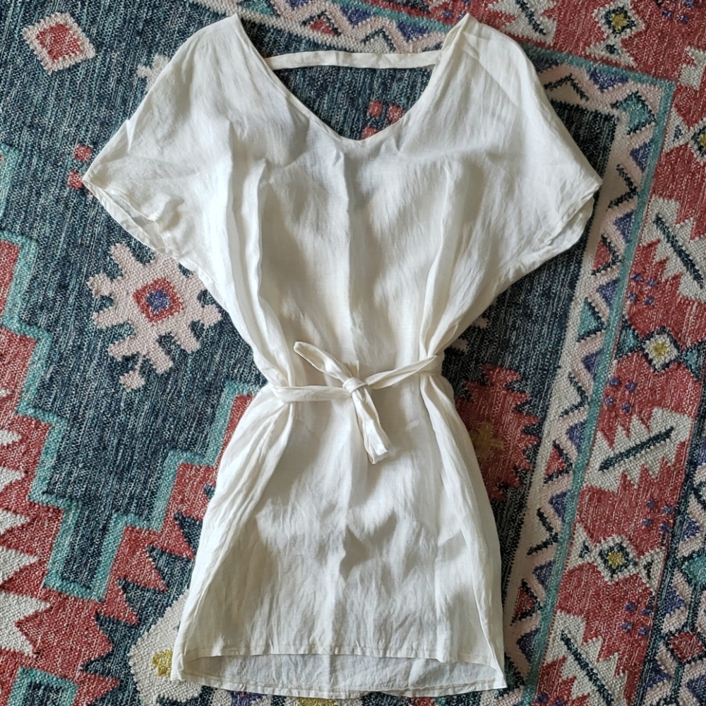 White linen dress